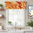 thumbnail image 2 of Orange Yellow Waves Valance Curtain for Windows Abstract Fantasy Pattern Modern Rod Pocket Curtain Valances Short Window Treatments Panels for Kitchen Bathroom Laundry Room Basement 56 x 16 Inch, 2 of 9