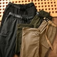 thumbnail image 6 of Men Multi Pocket Cargo Trousers Regular Light Stretch Ripstop Outdoor Travel Pants S-XL, 6 of 9