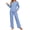 B-Blue, variant on UVN Fall Cotton Two Piece Pajamas for Women Plaid Henley Collar Long Sleeve Top and Wide Leg Pant Ladies Sleepwear Casual Lounge Sets
