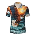 thumbnail image 2 of Daiia Textured Bald Eagle Pattern Men’s Polo Shirts,Solid Deck Shirt,Classic Fit, Breathable Cotton Polo for Casual and Sport Wear-X-Large, 2 of 7