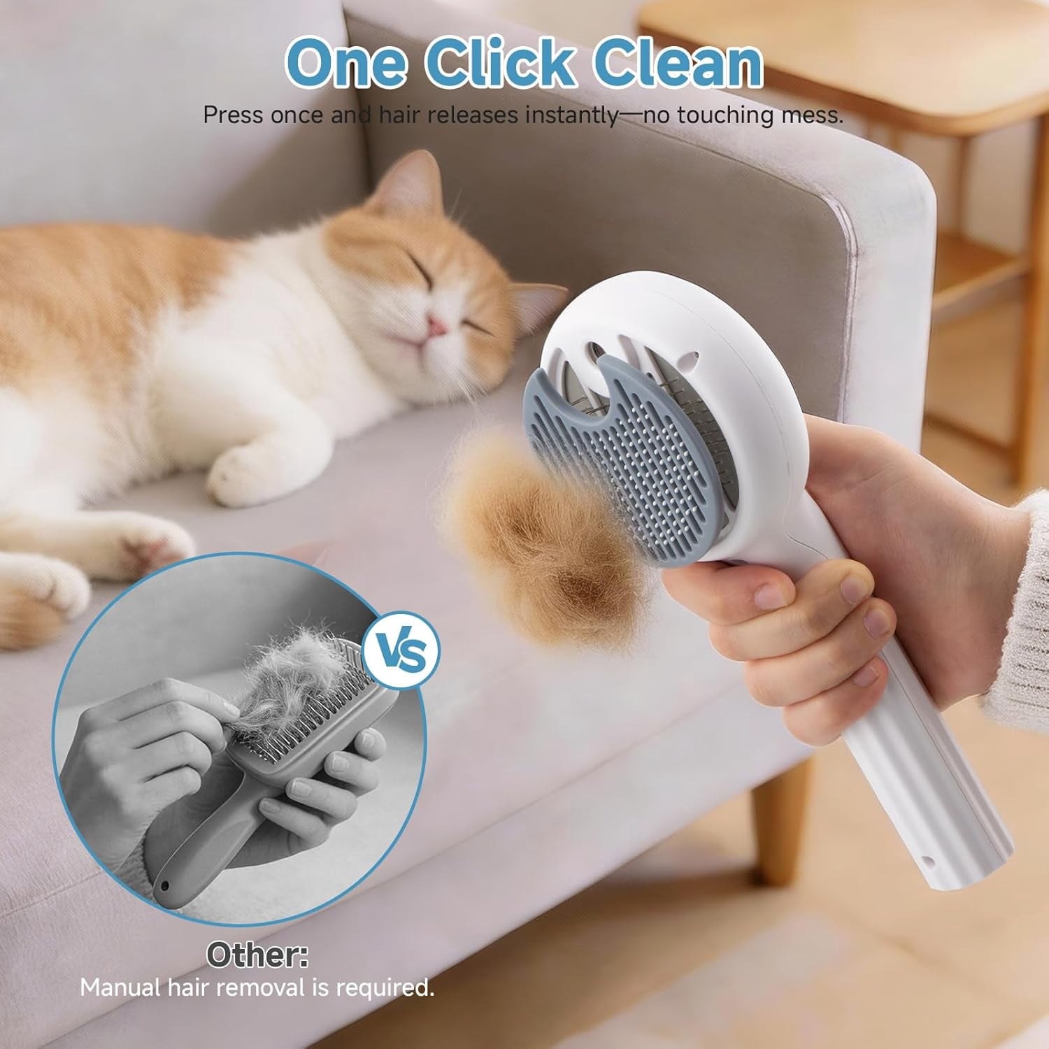 Pet Steam Brush for Dogs & Cats, 3-in-1 Spray Grooming Brush with Steam, Deshedding & Hair Removal Comb, Waterless Bath & Paw Cleaning for Long & Short Haired Pets