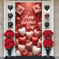 thumbnail image 5 of Red Theme Valentine's Day Banner Heart-shaped Balloons Love Display Gift Box Design Gold Ribbon Heart Backdrop for Valentine's Day Party Romantic Date Anniversary Celebration, 5 of 9