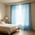 thumbnail image 5 of Blue Sheer Curtain Panel 55x90 Inch, Light Filtering Voile Window Drape, Rod Pocket Semi-Transparent Privacy Curtains for Bedroom Living Room, 5 of 6
