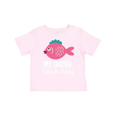 

Inktastic My Daddy Takes Me Fishing Girls Gift Toddler Toddler Girl T-Shirt