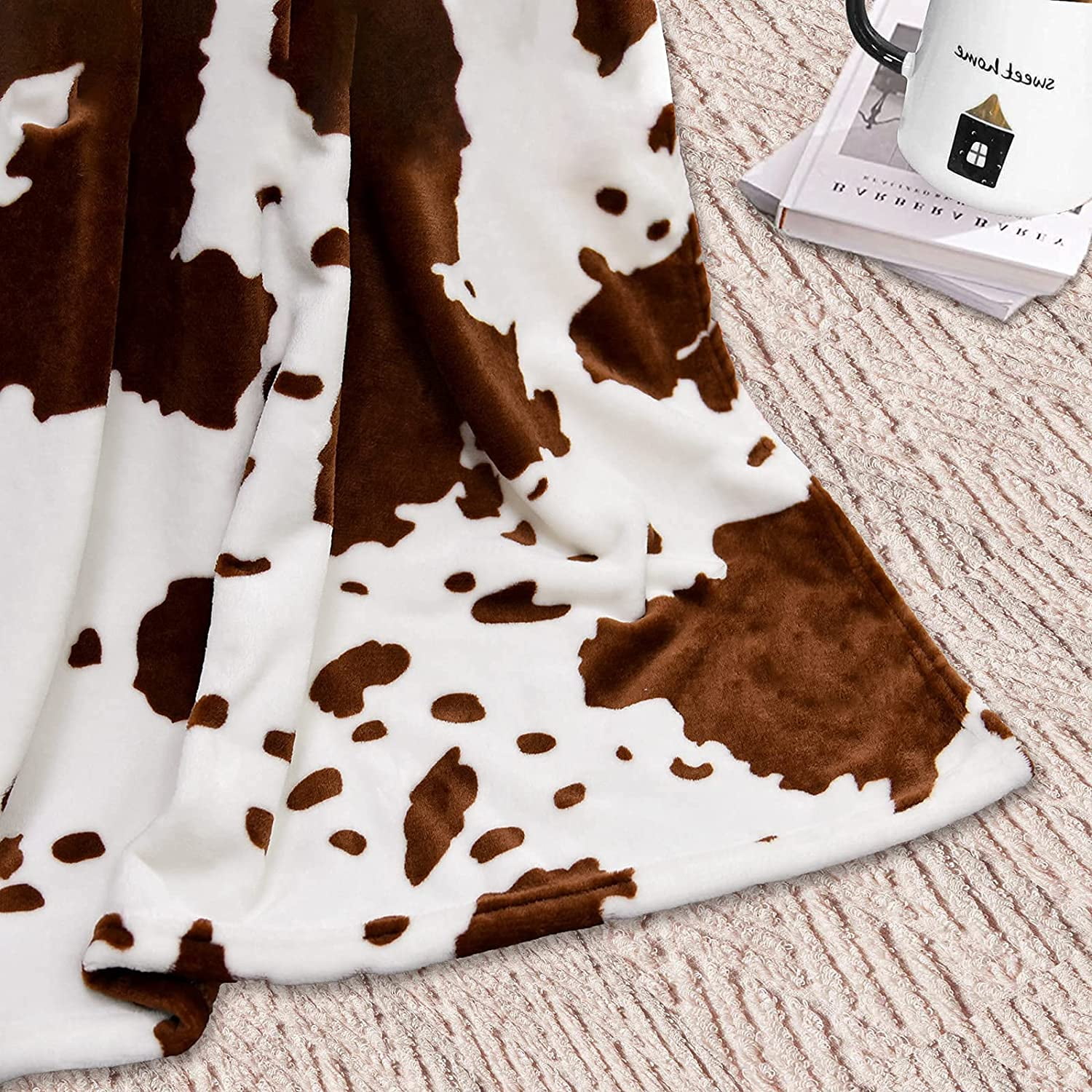 Cowhide print throw blanket hotsell