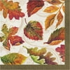 Colors of the Wind Thanksgiving Fall Leaves 16 Ct Lunch Paper Napkins