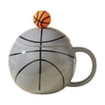thumbnail image 2 of AYktou Ceramic Coffee Mugs with Lid and Mixing Spoon, 420Ml Basketball Shaped Coffee Cups Sports Coffee Mug Themed Gift Box Set, Comfortable Curved Handle Ceramic Mugs for Office and Home Use, 2 of 7