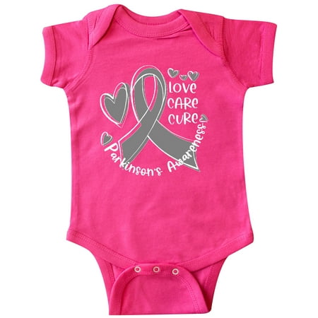

Inktastic Love Care Cure Parkinson s Awareness with Gray Ribbon Gift Baby Boy or Baby Girl Bodysuit