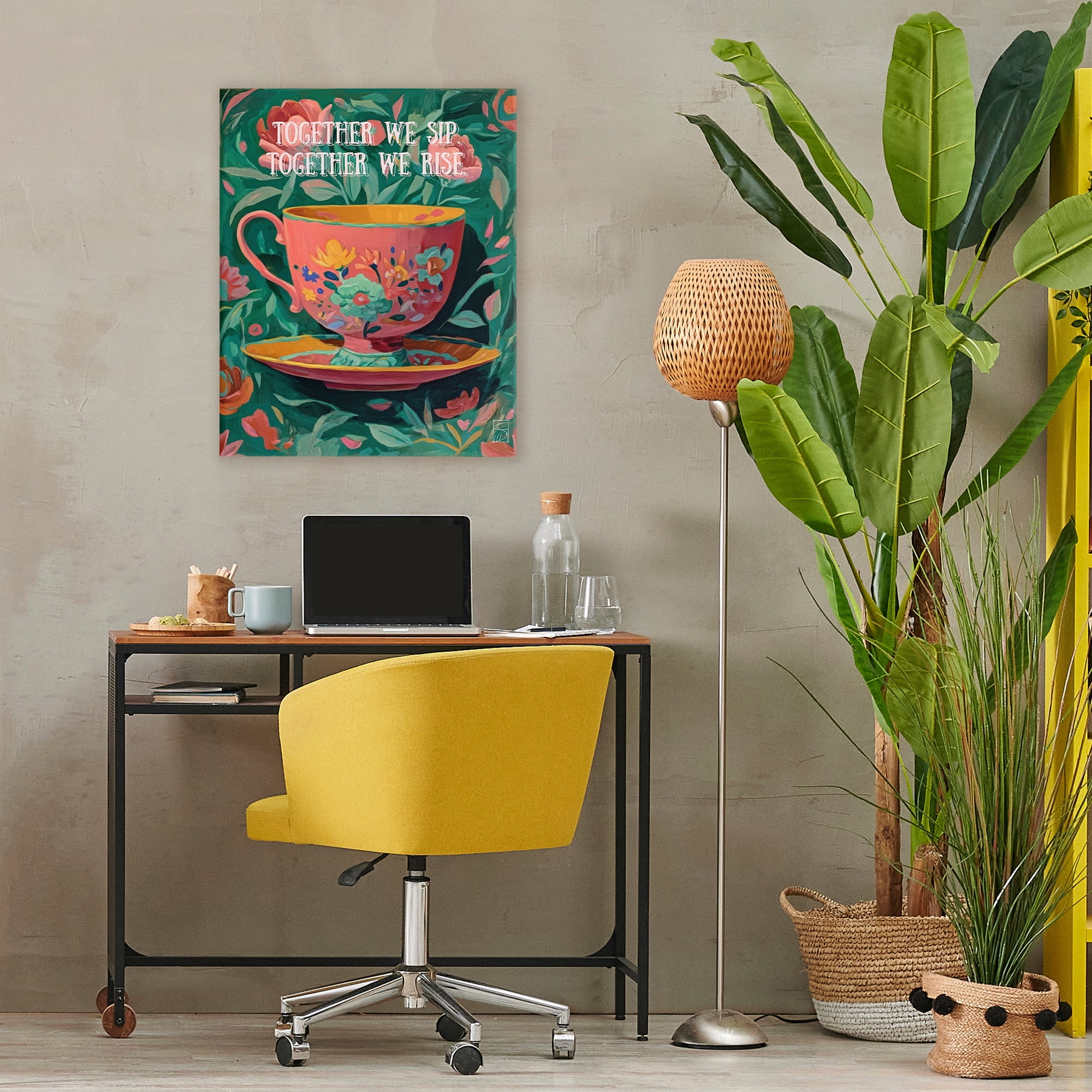Stupell Industries Together We Sip & Rise Canvas Wall Art, design by Sara Culpepper