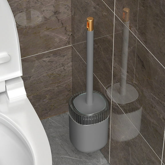 Toilet Brush with Plastic Bristles, Compact Bathroom Cleaner, Long Handle for Easy and Efficient Toilet Bowl Cleaning, Wall-Mounted Design