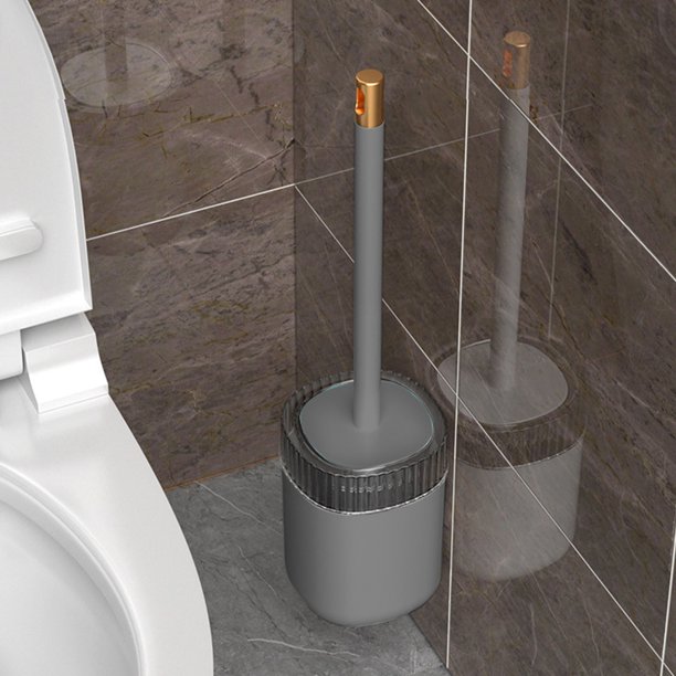 Cepillo de inodoro con cerdas, kit de cepillo para inodoro, moderno y compacto, con mango largo y cerdas para limpieza de baño.