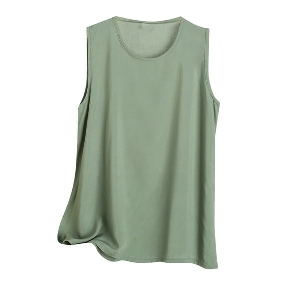 Women Tank Top Plus Size Tank Top Summer Solid Color Sleeveless Tops Lightweight Loose Vests Wide Strap Camisoles Casual Crew Neck Tee Shirts Ladies Blouses Elegant 3XL-5XL