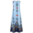 thumbnail image 4 of Robe Maxi d'Été Sans Manches à Rayures Imprimées à Col en V Vintage Décontractée pour Femme, 4 of 5