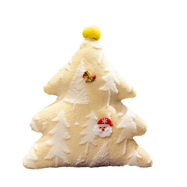 Suave y cómodo: hecho de tela de terciopelo suave de buena calidad, esta almohada de árbol de Navidad ofrece un toque cómodo y es una opción ideal para la temporada navideña.