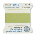 thumbnail image 2 of Griffin Nylon Bead Cord Perlseide - Jade Color - Size 6 (0.70mm) - 2 meters per card - Stainless Steel Needle Attached – For Knotting Pearls, Gemstones, Crystals and Beads, 2 of 7