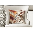thumbnail image 3 of Ambesonne Leopard Throw Pillow Cover Pack of 2, Wild Autumn Woodland Art, 2 Pcs-18"x18", Burnt Sienna Amber and Grey, 3 of 5