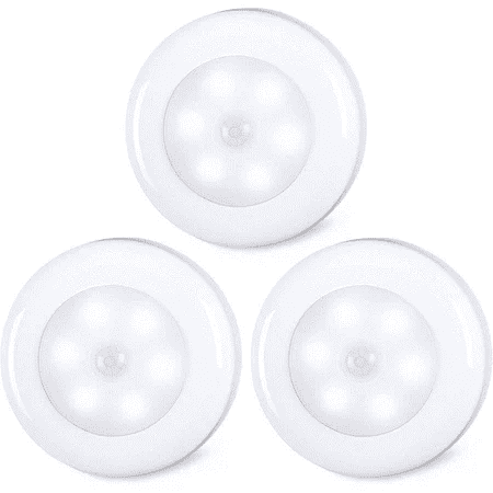 Motion Sensor Light Indoor, Led Lights For Bedroom, Magnetic Closet Lights, Under Cabinet Lights, Wireless Puck Lights for Wall, Step, Stair, Dimmable(3 Pack)