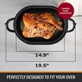 thumbnail image 2 of Granitestone Oval Roaster Pan, Large 19.5” Ultra Nonstick Roasting Pan with Lid, Grooved Bottom for Basting, Broiler Pan for Oven, Dishwasher Safe, Up to 25lb Turkey/Roast, Serves 12 – 25, 2 of 8
