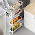 thumbnail image 4 of Slim Storage Cart 4 Tier,Bathroom Organizer Rolling Utility,Mobile Shelving Unit Slide Out for Office, Kitchen, Laundry Room & Narrow Places,Black, 4 of 8