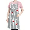 thumbnail image 5 of Gray Christmas Cardinal Bird Apron-Garden Aprons for Women with Pockets-Cotton Linen Waterproof Kitchen Cooking Gardening Aprons Adjustable for Kitchen,Cooking,BBQ and Salon 32"x27", 5 of 7