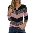 thumbnail image 1 of Blusas de Manga Corta para las Mujeres Impresas 3/4 Manga Cuello Redondo Blusa Casual, Ligero Diario Superior, 1 of 5