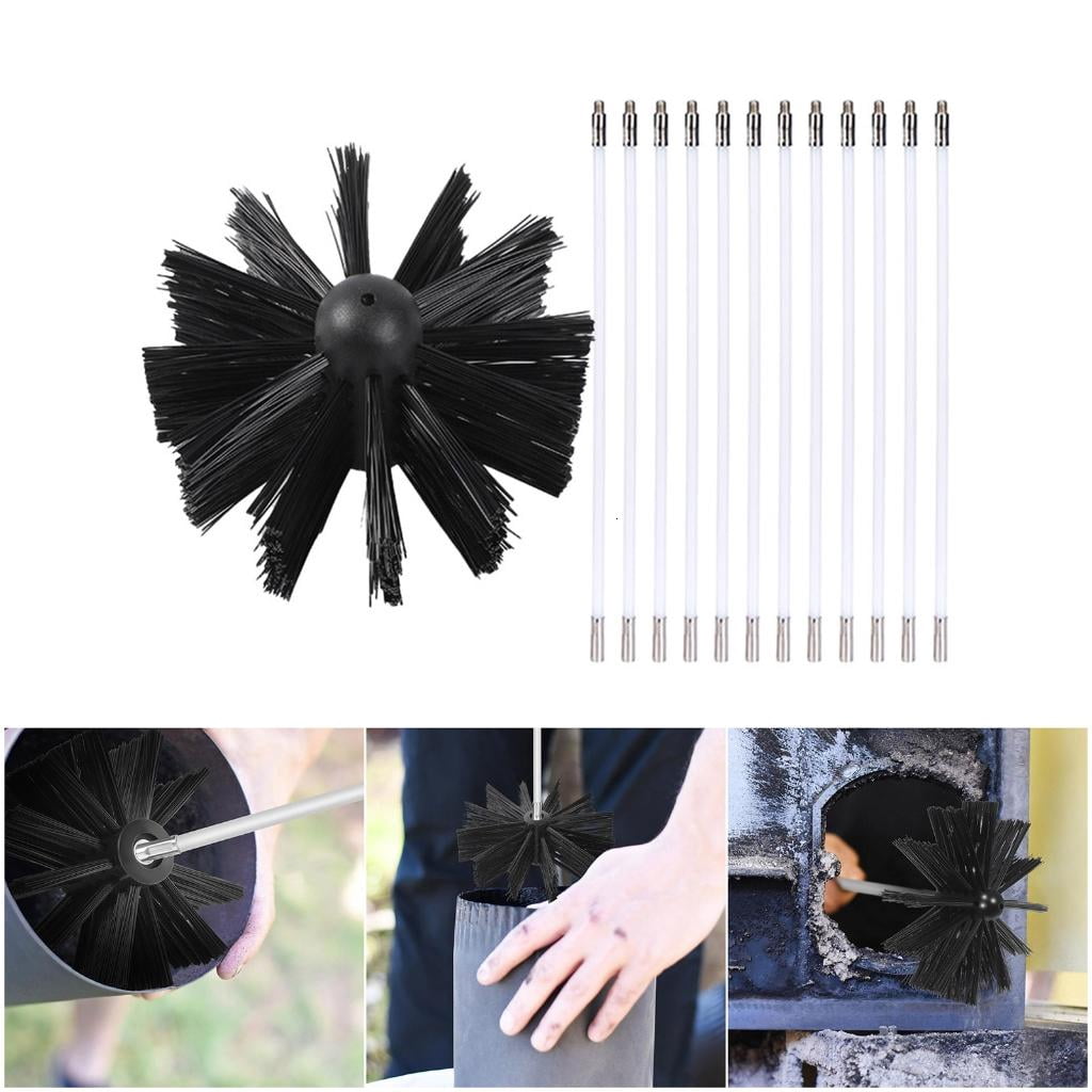HannLk Bendable Nylon Cleaner Brushes for Flues Vent and Drainpipes Debris Removal