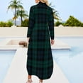 thumbnail image 3 of Black Watch Tartan Plaid pattern Long Sleeved Shirt Dress Woman clothing elegant evening dresses for women, 3 of 7