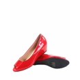thumbnail image 2 of Fisher-7 Women's Slip On Patent Open Peep Toe Low Wedge Heel Pump Shoes ( Red, 8.5 ), 2 of 3