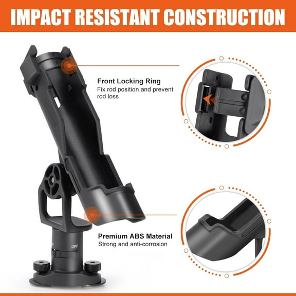 Kayak Fishing Rod Holder, 360 Adjustable Boat Mount for Track or Deck