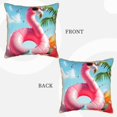 thumbnail image 3 of Fotbe Tropical Flamingo Pool Float Pattern Velvet Decorative Throw Pillow Covers with Elegant Piping, Soft Plush Cushion Cover for Sofa, Bed, Car, Office-16"x16", 3 of 8