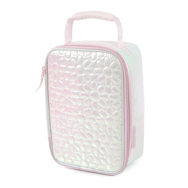 Arctic Zone Metallic Quilted Upright Insulated Lunch Box, Daisies
