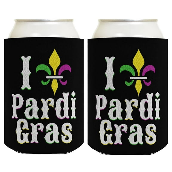 Mardi Gras Decor I Fleur-de-lis Pardi Gras 2-Pack Can Drink Thermocoolers