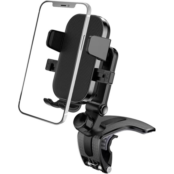 AIR-Black Fiber Pattern Car Center Console Phone Holder, Car Navigation Holder, Dashboard Phone Holder, 360 ° Adjustable, Stable and Not Falling Off, Suitable for All Mobile Phones