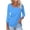 Blue, variant on Women's Square Neck Fitted 3/4 Length Sleeve Casual T Shirts for Women, Stretchy Slim Fit Basic Tops for Women Trendy, Soft Solid Color Tshirts Shirts for Women for Daily Casual Wear