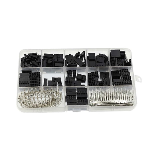 620Pcs Dupont Connector 2.54mm, Dupont Cable Jumper Wire Pin Header Housing Kit, Male+Female Pin Ter