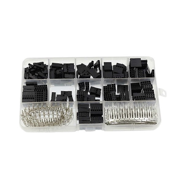 620Pcs Dupont Connector 2.54mm, Dupont Cable Jumper Wire Pin Header Housing Kit, Male+Female Pin Ter