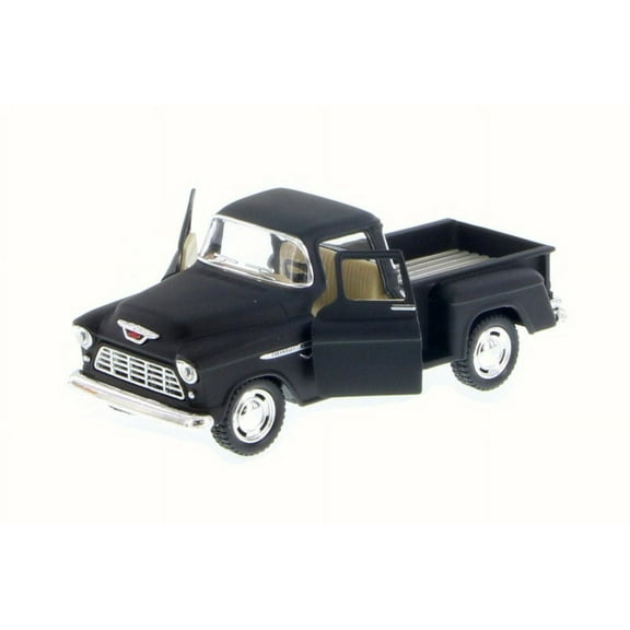 5" Kinsmart 1955 Chevy Stepside 3100 PickUp Truck Diecast Model 1:32 Matte Black