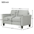 thumbnail image 4 of Tcbosik Double Seat Sofa Love Seat Fabric Double Divan for Living Room Home Relax, Light Gray (Not Included the Pillow), 4 of 10