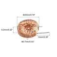 thumbnail image 2 of Toroid Inductance Copper Coil Magnetic Inductor 220uH 5A for DIY Pack of 1, 2 of 4