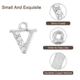 thumbnail image 3 of Uxcell Rhinestone Letter Charm, 16pcs 1.5mm Metal V Letter Alphabet Dangle Charm Pendants for DIY Bracelets, Silver, 3 of 7