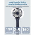 thumbnail image 3 of JELLOO Mini Portable Fan Powerful Handheld Fan 3 Speeds Personal Hand Rechargeable Fan 90° Foldable Fan Quiet Face Fan 1200mAh Battery Operated Fan with LED Display for Travel Office Outdoor, 3 of 9