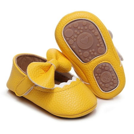 

Gubotare Baby Booties Girl Newborn Infant Baby Boys Girl Cozy Fleece Booties Soft Non Skid Boots with Grippers Toddler First Walkers Yellow 6 Months