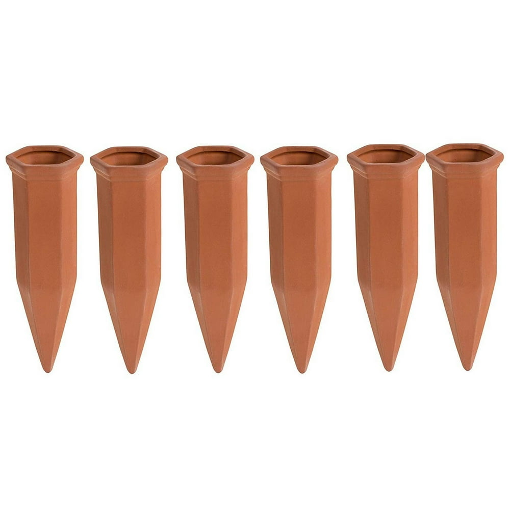 Self Watering Spikes 6Pack Terracotta Plant Watering Stakes, Automatic Slow Release Water