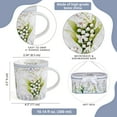 thumbnail image 5 of STP GOODS Lily of the Valley Bone China Tea Set of 5 for 2 in Gift Box Tea/Coffee Mugs 10.14 fl oz (300 ml) with Teapot 33.81 fl oz (1 L) Service for 2 Tea Mug for Latte Cocoa Chocolate Porcelain Mug, 5 of 11