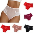 thumbnail image 2 of PUMISAS High Waist Briefs For Women Lace Soft Underpants Panty Stretch Panties Oversized Solid Color Panties High Cut Underpants, 2 of 5