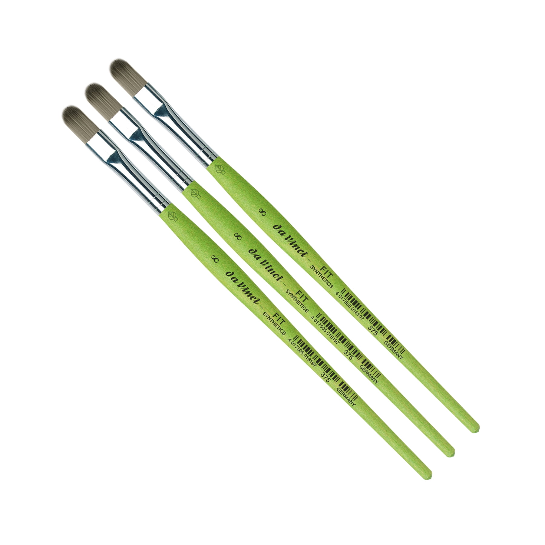 da Vinci FIT Synthetics Student Brush, Synthetic, Acrylic & Tempera, Filbert, Series 375, Size 8, Pack of 3