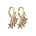 thumbnail image 1 of Pendientes colgantes de estrella de colores de alta calidad chapados en oro de 18 k - Rojo | Código de modelo 4193 Rojo, 1 of 4