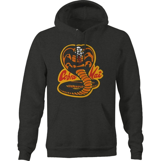 Ink Up America - Cobra Kai Retro Karate Hoodies for Men Large Dark Grey ...