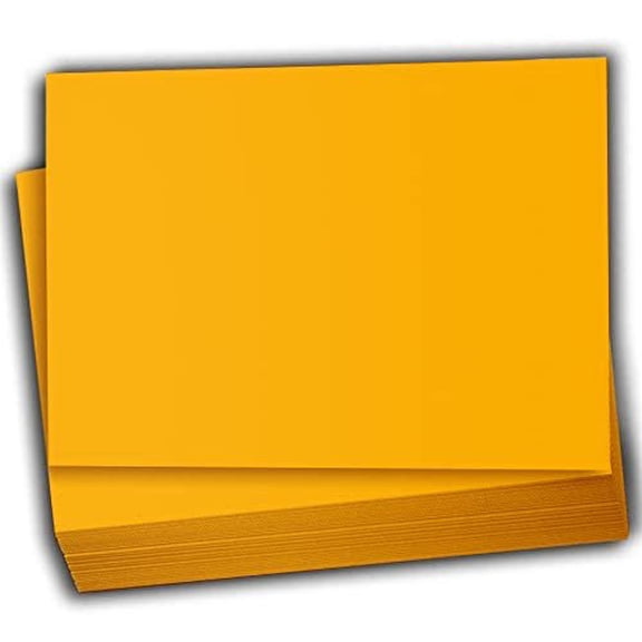 Hamilco Colored Scrapbook Cardstock Paper 5x7 Card Stock Paper 65 lb Cover 100 Pack Sun Gold