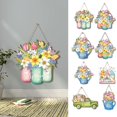 thumbnail image 2 of Spring Flower Door Sign Burr-free Lanyard Design Colorful Door Hello Welcome Spring Hanging Sign Home Decor, 2 of 11